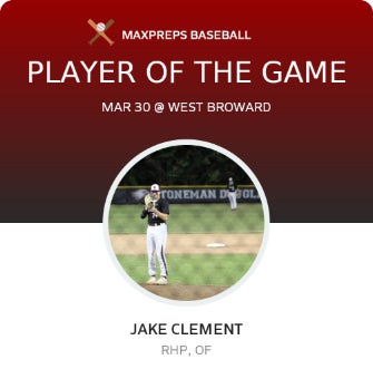 #24 Jake Clement Player of the Game badge