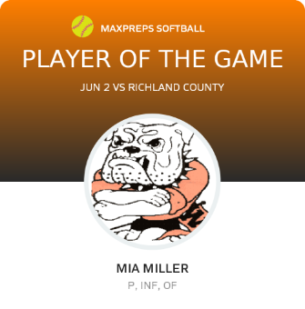 #26 Mia Miller Player of the Game badge