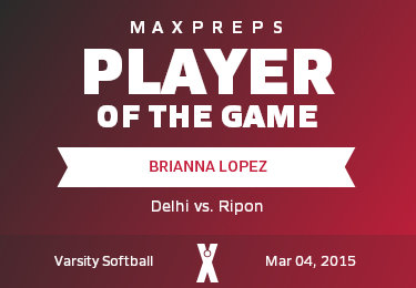 #9 Brianna Lopez Player of the Game badge