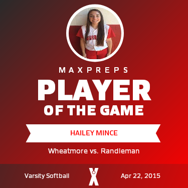 #7 Hailey Mince Player of the Game badge