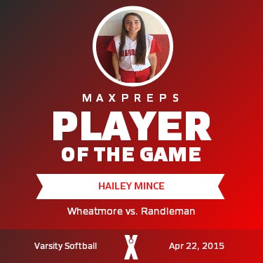 #7 Hailey Mince Player of the Game badge