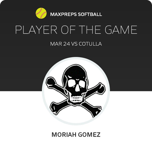 #4 MORIAH GOMEZ Player of the Game badge