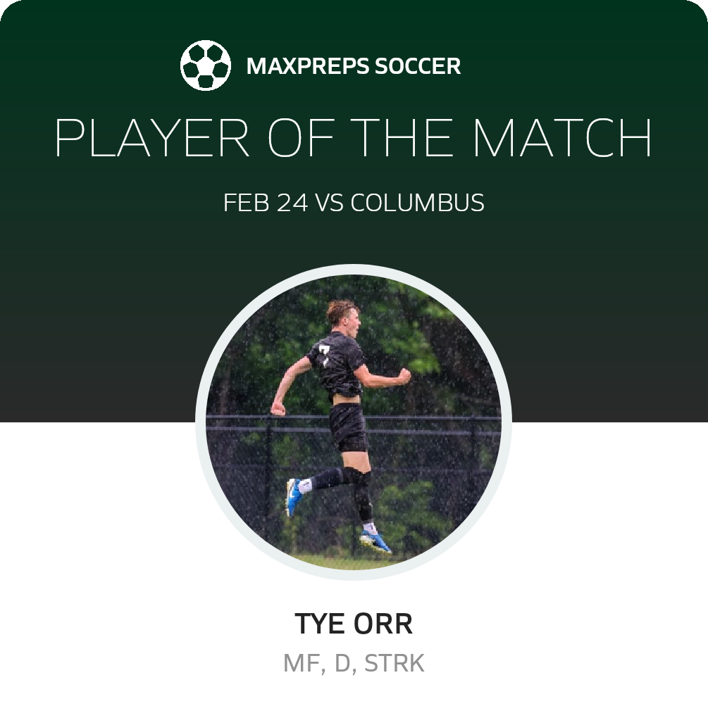 #7 Tye Orr Player of the Game badge