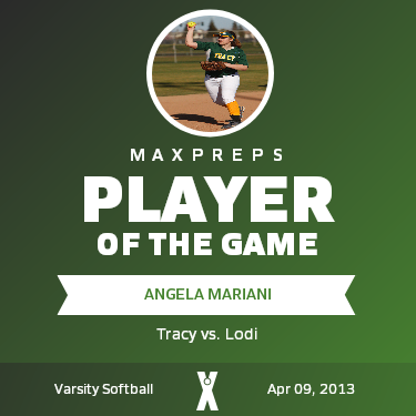 #16 Angela Mariani Player of the Game badge