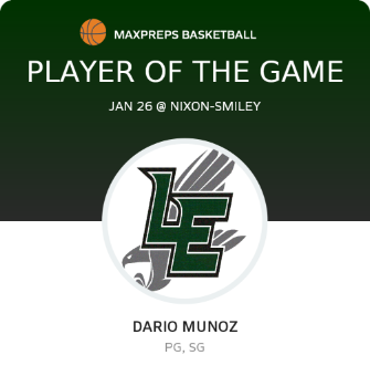 #23 Dario Munoz Player of the Game badge