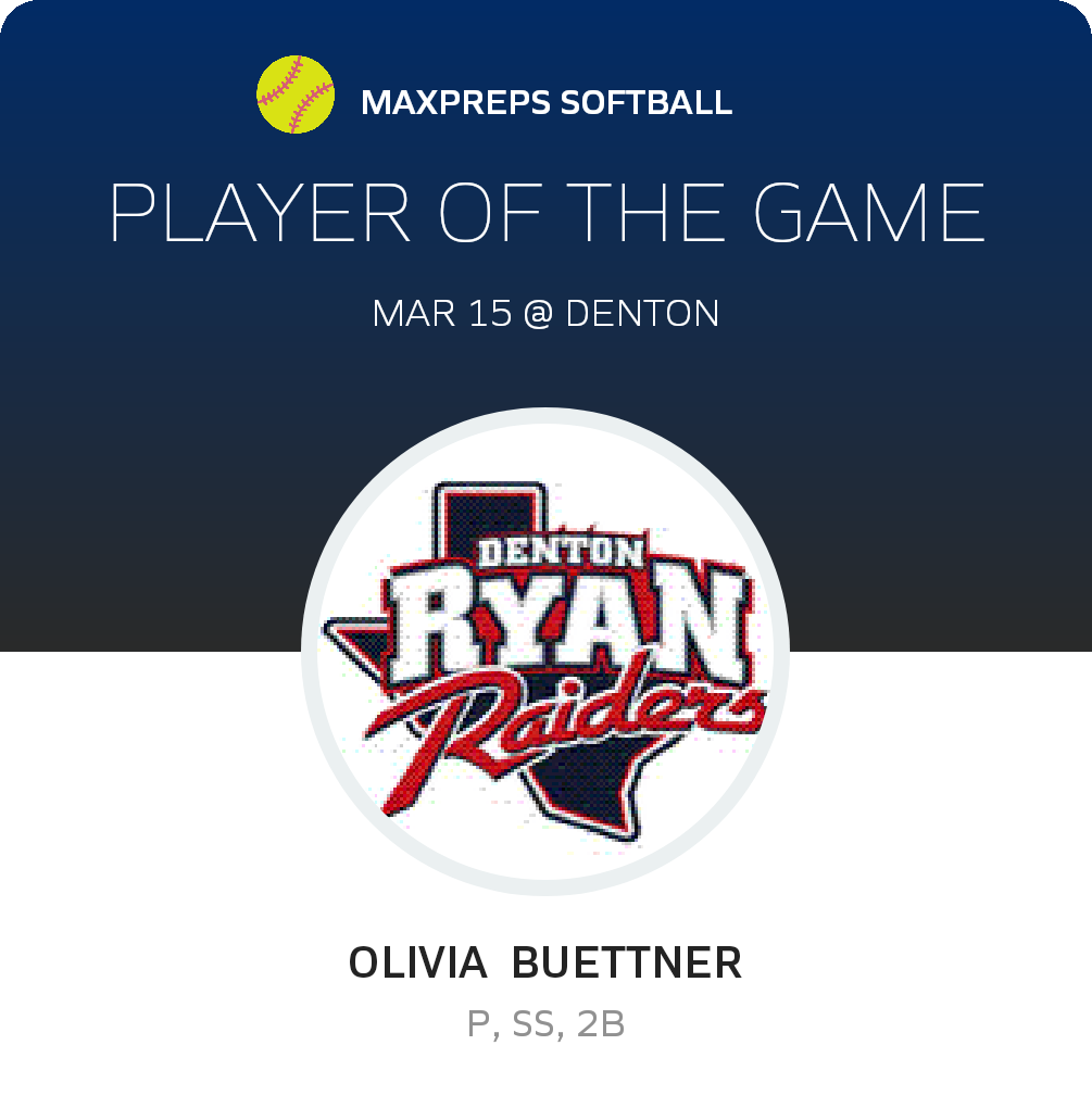 #33 Olivia  Buettner Player of the Game badge