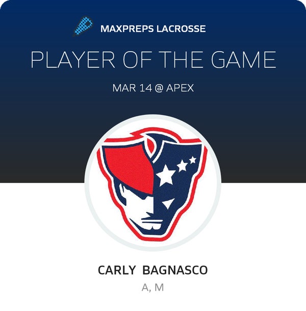 #7 Carly Bagnasco Player of the Game badge