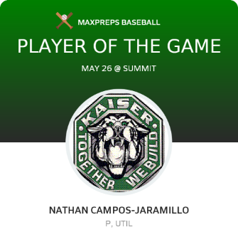 #9 N. Campos-Jaramillo Player of the Game badge