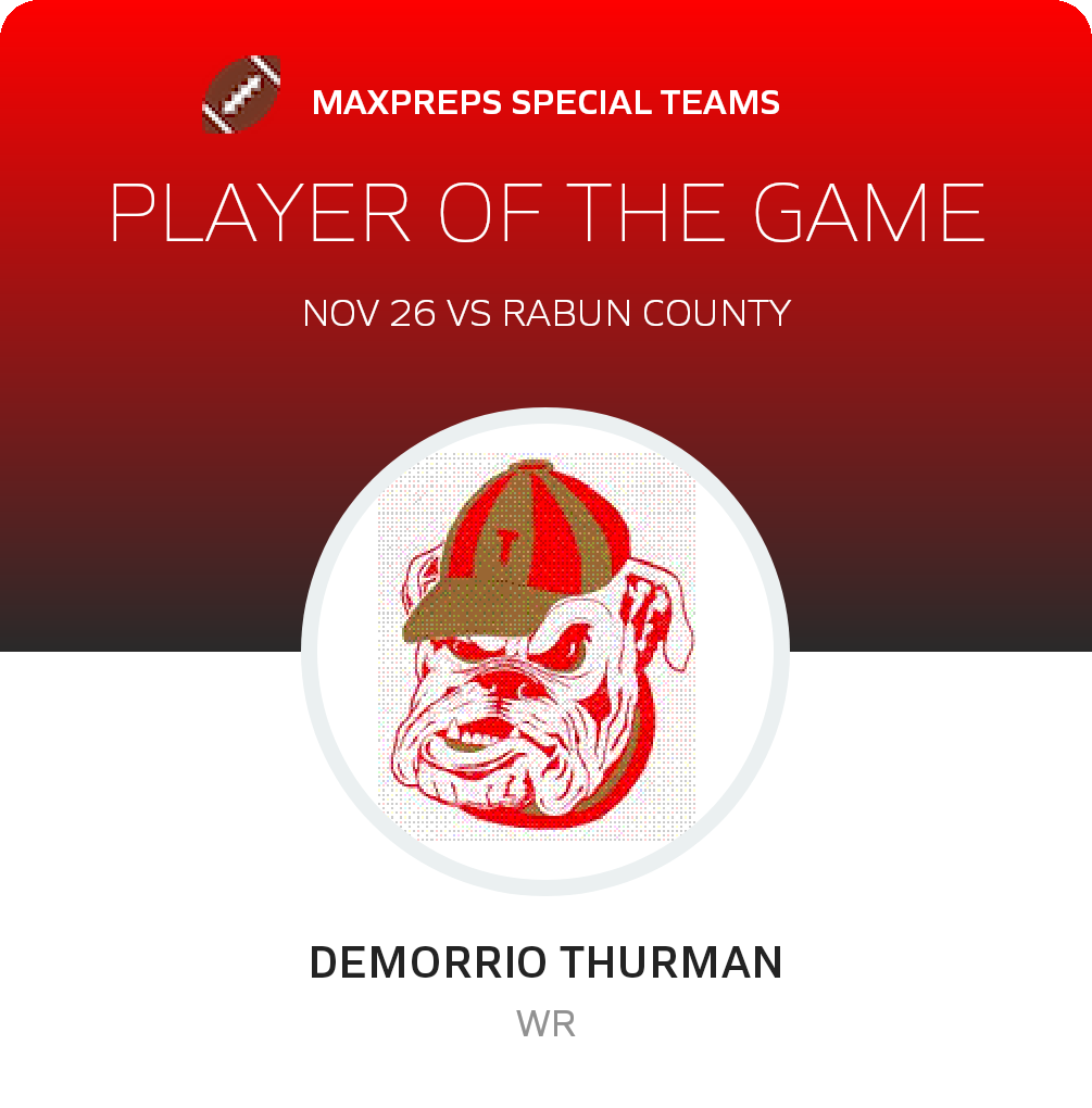 #7 Demorrio Thurman Player of the Game badge