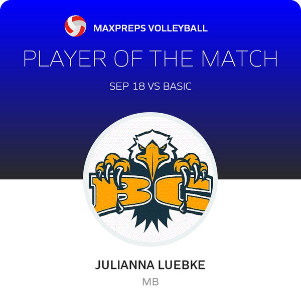 #8 Julianna Luebke Player of the Game badge