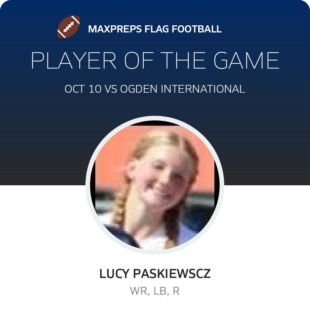 #21 Lucy Paskiewscz Player of the Game badge