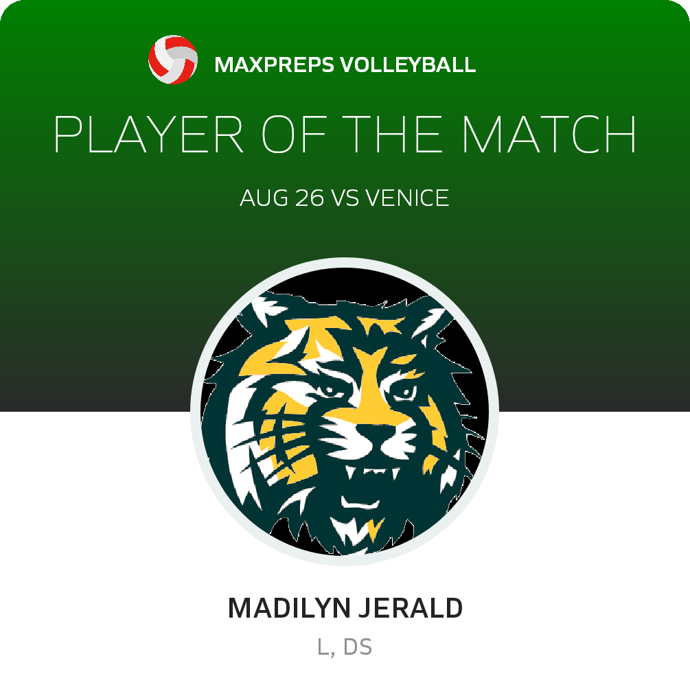 #03 Madilyn Jerald Player of the Game badge