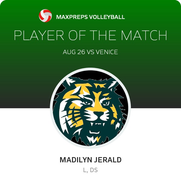 #03 Madilyn Jerald Player of the Game badge