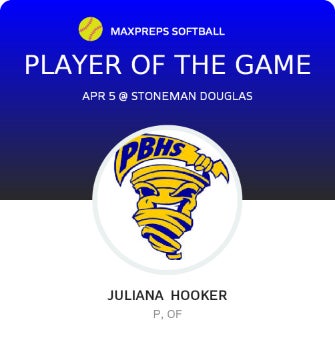 #6 Juliana Hooker Player of the Game badge