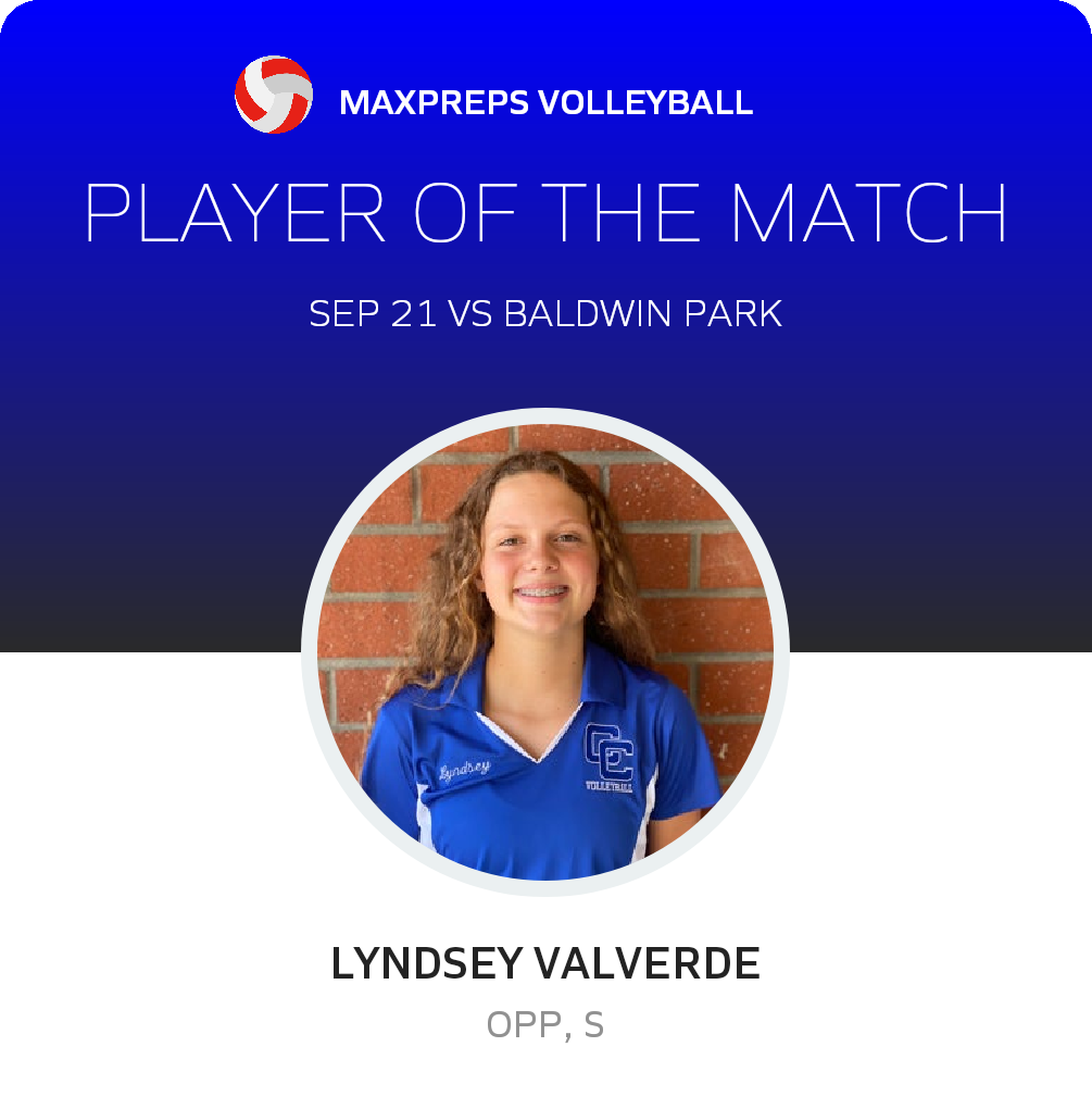 #13 Lyndsey Valverde Player of the Game badge
