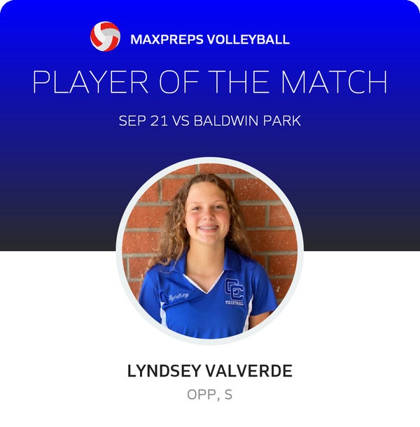 #13 Lyndsey Valverde Player of the Game badge