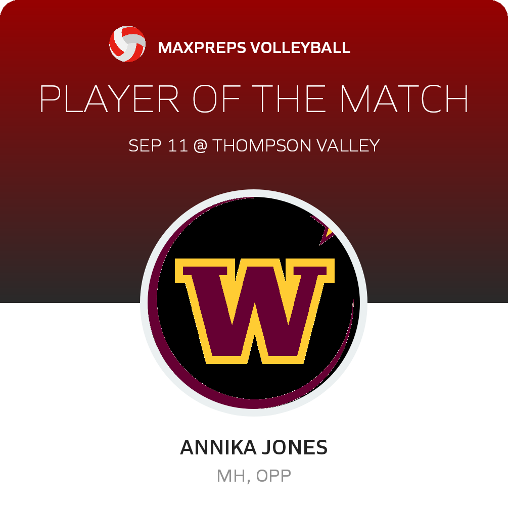 #16 Annika Jones Player of the Game badge