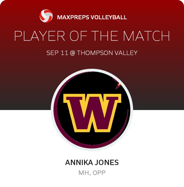 #16 Annika Jones Player of the Game badge