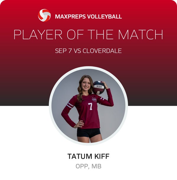 #7 Tatum Kiff Player of the Game badge