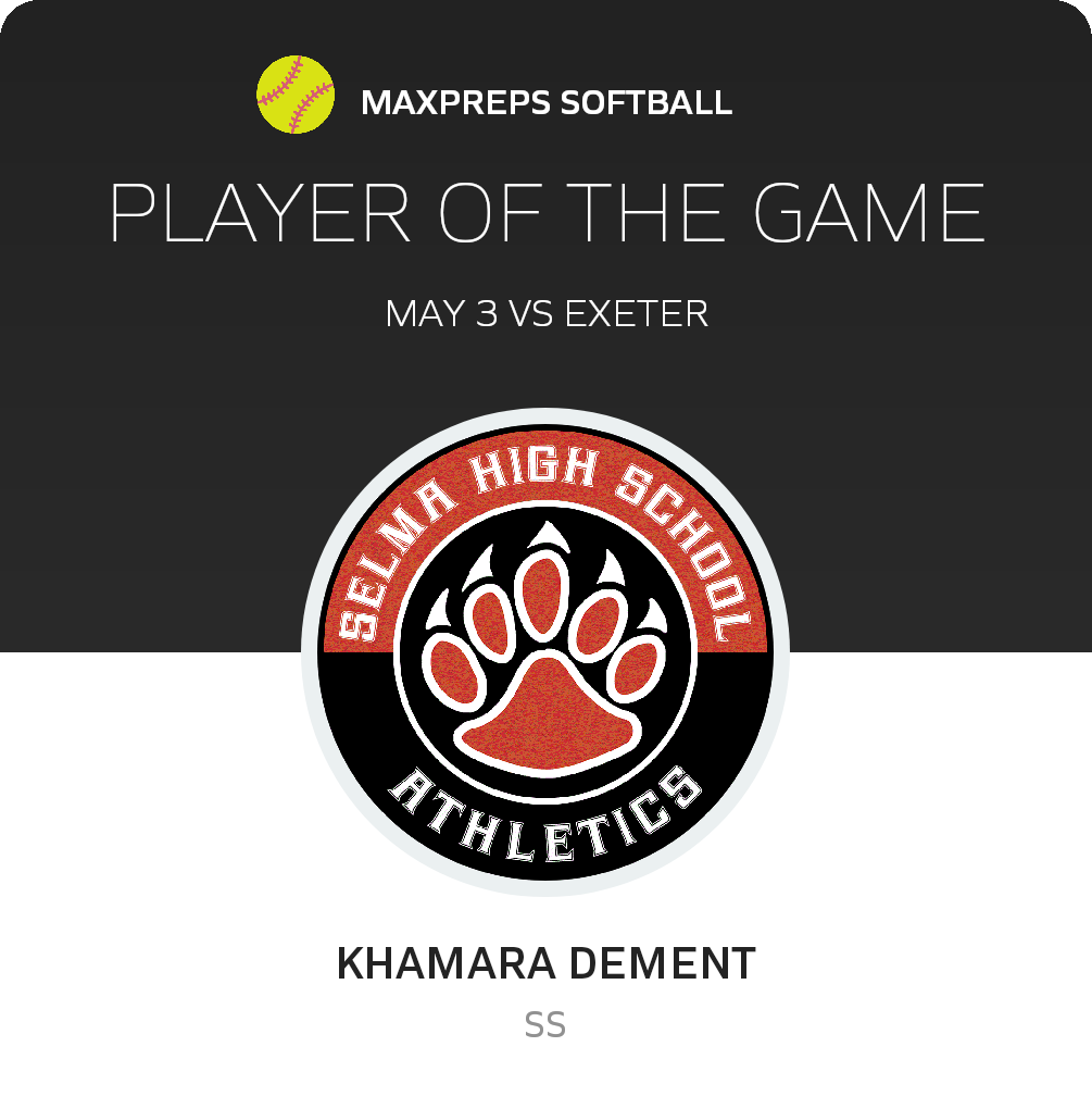 #16 Khamara Dement Player of the Game badge