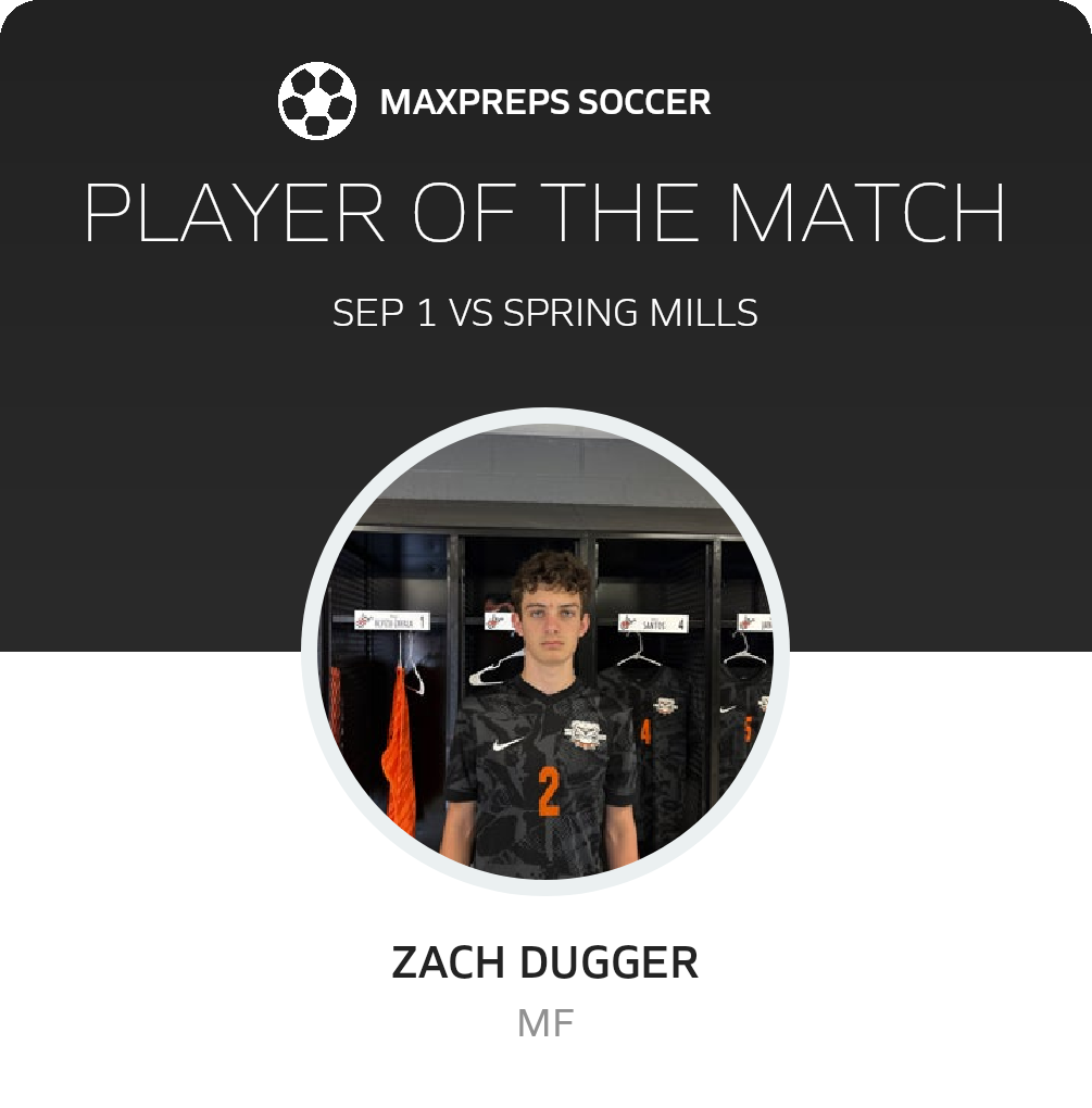 Zach Dugger, Martinsburg Man of the Match