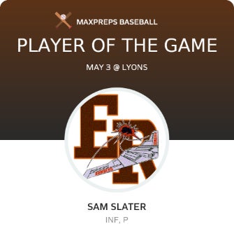 #3 Sam Slater Player of the Game badge