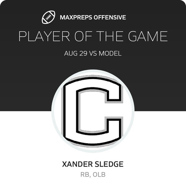 #8 Xander Sledge Player of the Game badge