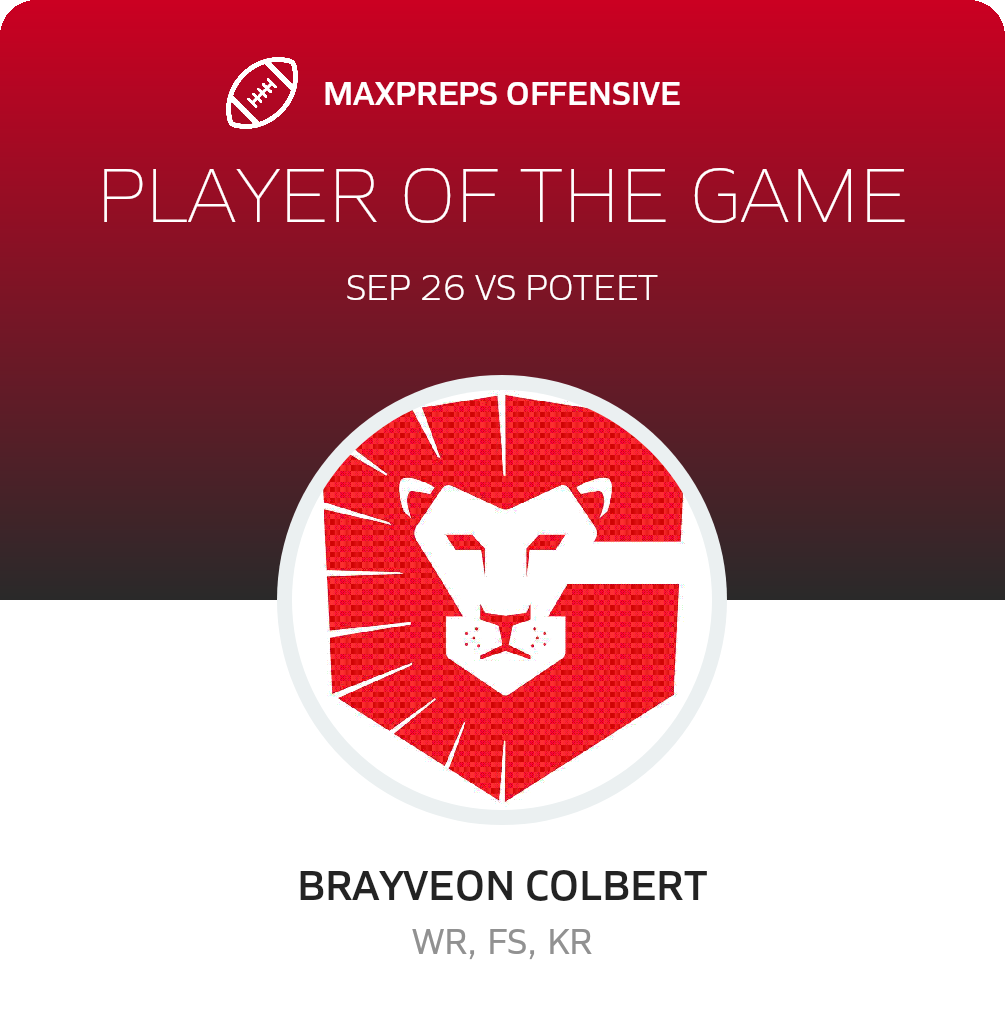 #1 Brayveon Colbert Player of the Game badge