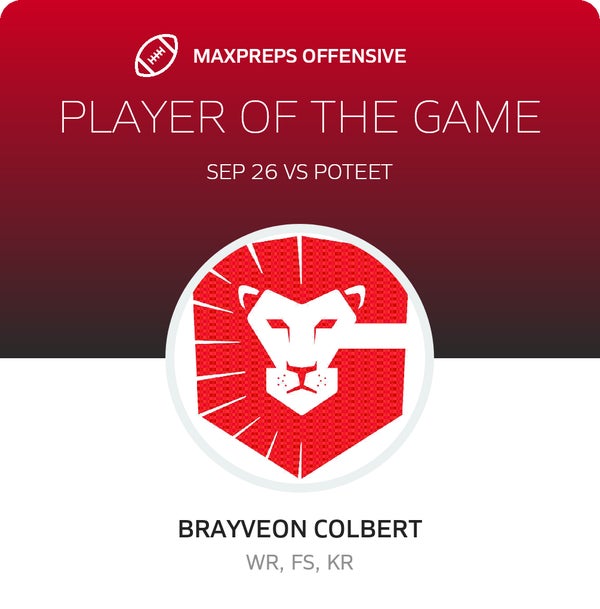 #1 Brayveon Colbert Player of the Game badge