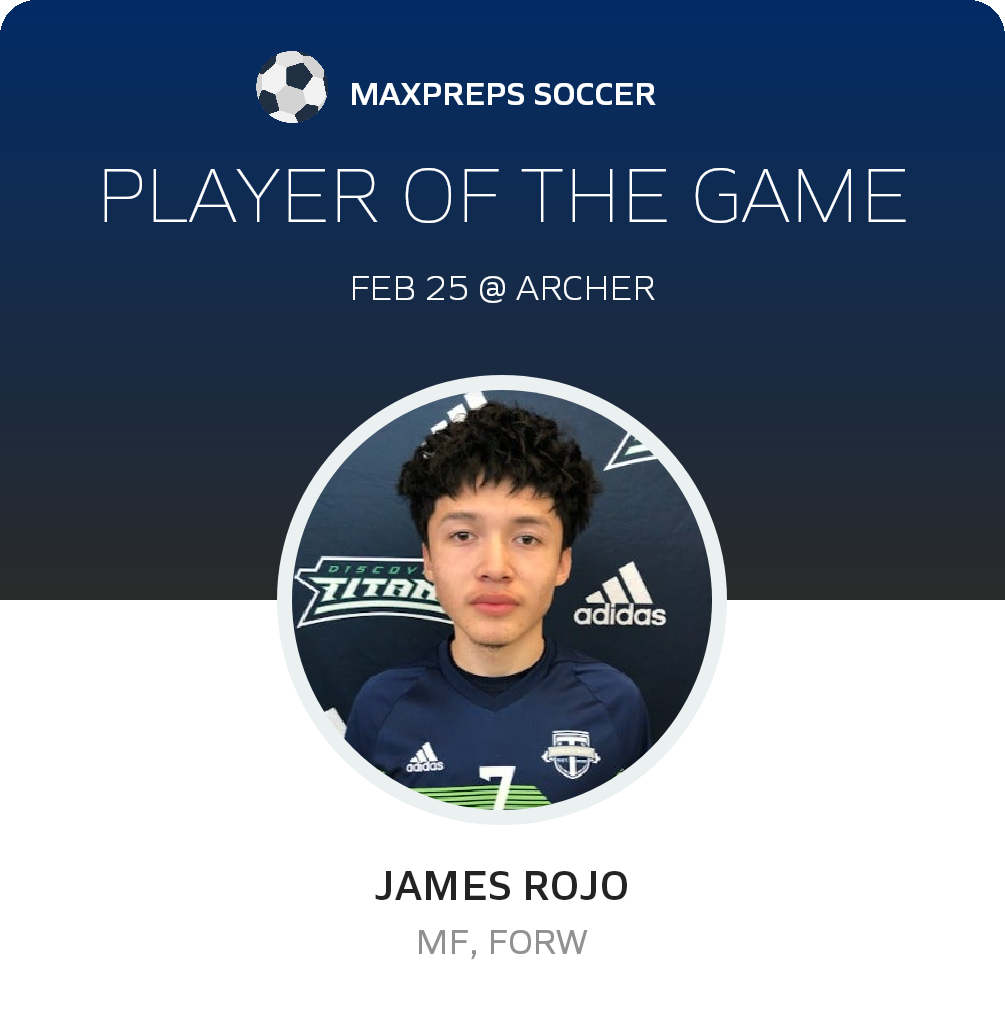 #7 James Rojo Player of the Game badge