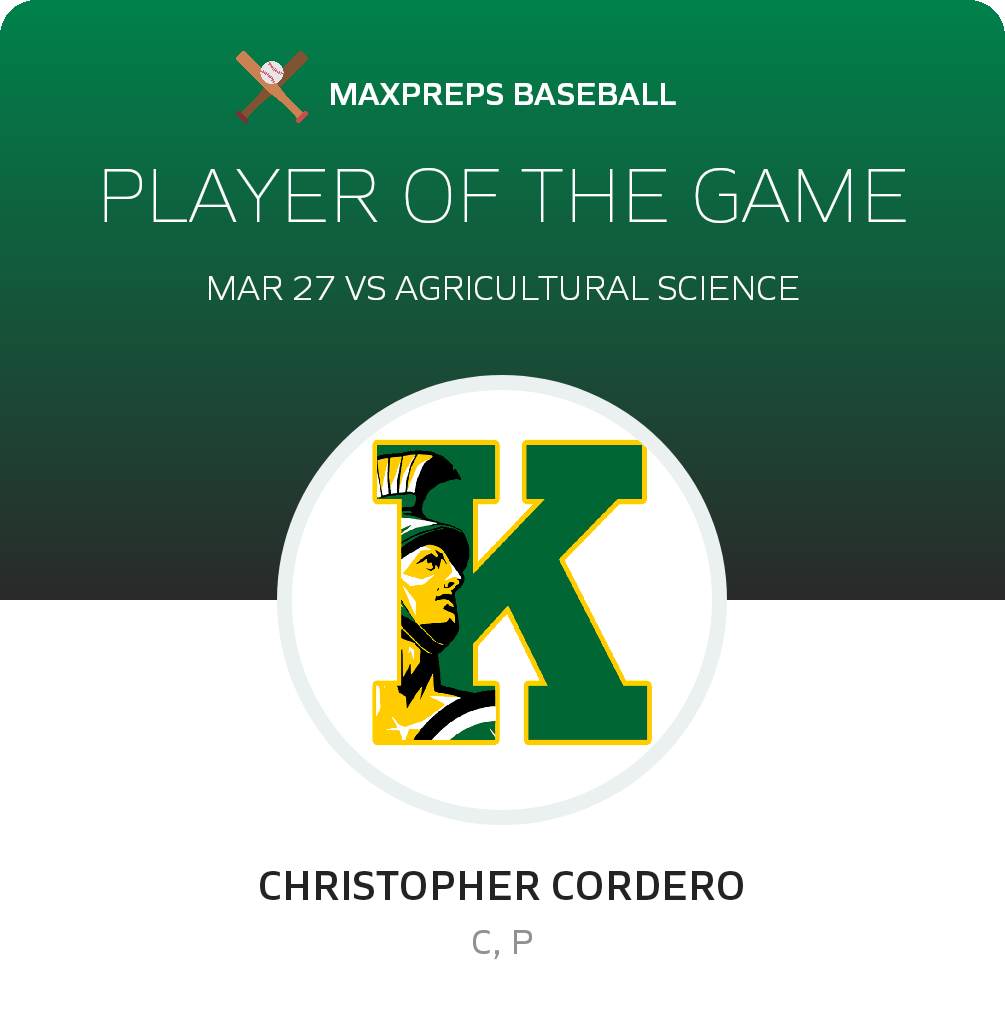 #17 Christopher Cordero Player of the Game badge