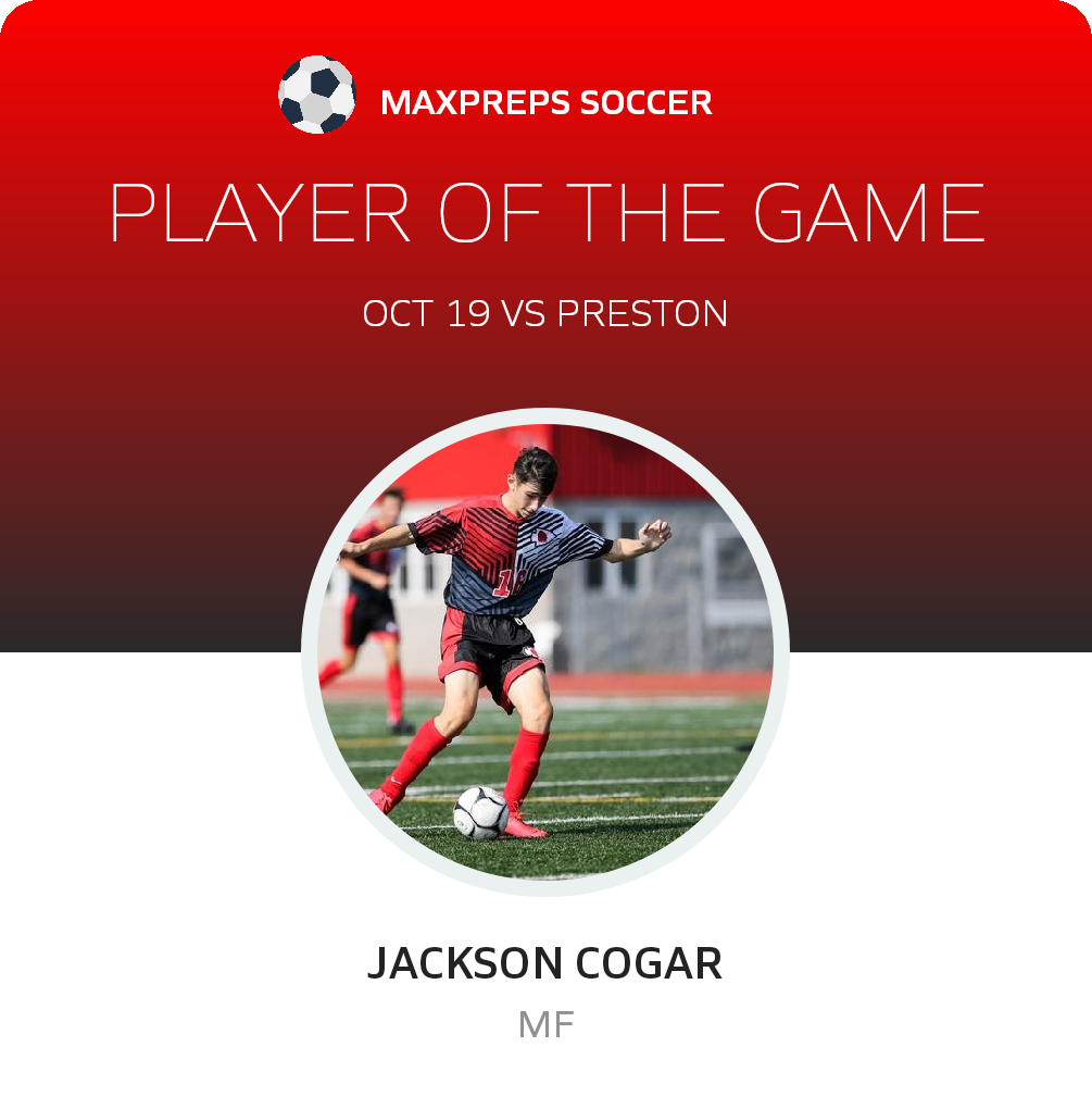 #16 Jackson Cogar Player of the Game badge