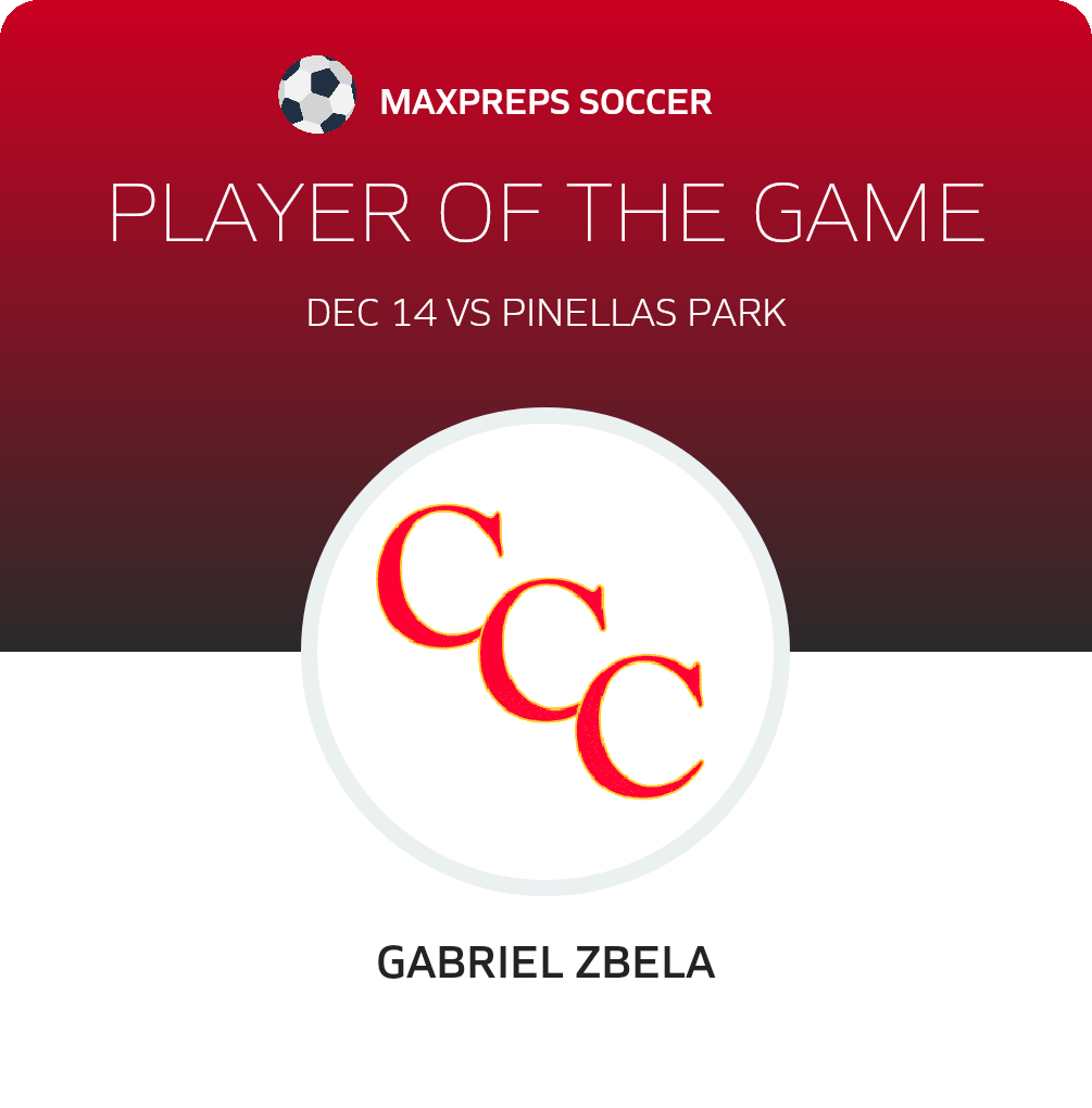 #9 Gabriel Zbela Player of the Game badge