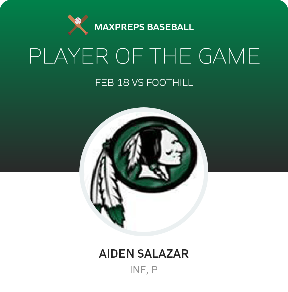 #34 Aiden Salazar Player of the Game badge