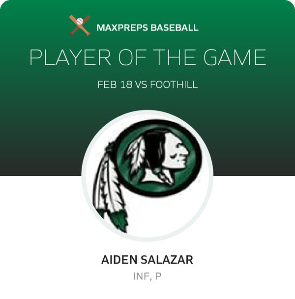 #34 Aiden Salazar Player of the Game badge