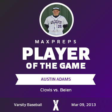 #15 Austin Adams Player of the Game badge