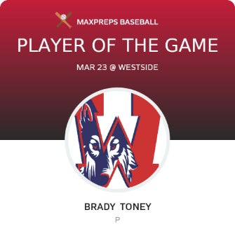 #11 Brady Toney Player of the Game badge