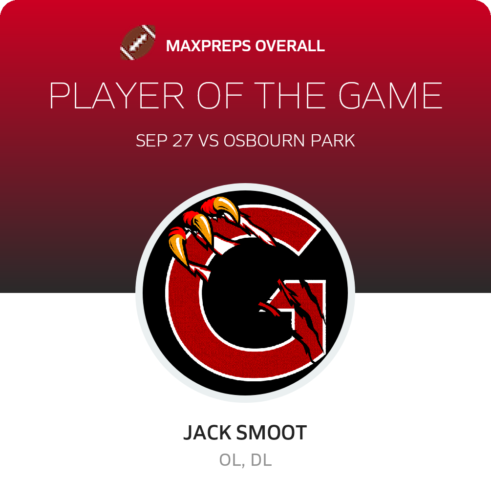 #69 Jack Smoot Player of the Game badge