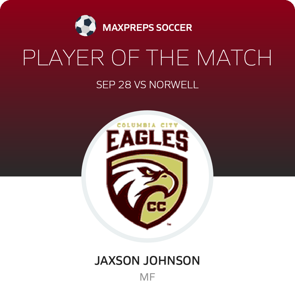 #11 Jaxson Johnson Player of the Game badge
