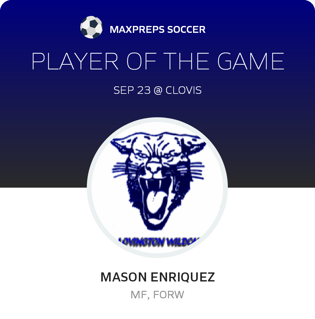 #8 Mason Enriquez Player of the Game badge