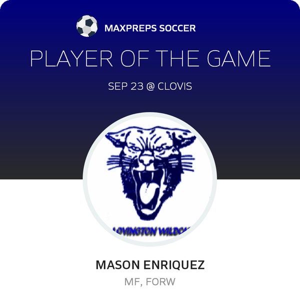 #8 Mason Enriquez Player of the Game badge