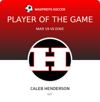 #26 Caleb Henderson Player of the Game badge