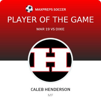 #26 Caleb Henderson Player of the Game badge