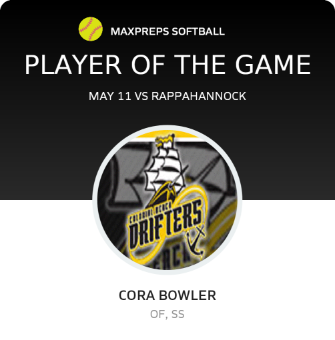#20 Cora Bowler Player of the Game badge