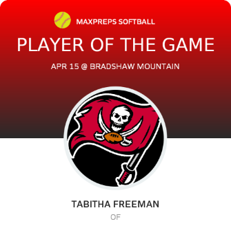 #21 Tabitha Freeman Player of the Game badge