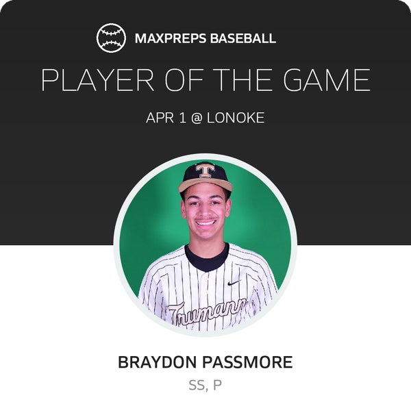 #1 Braydon Passmore Player of the Game badge