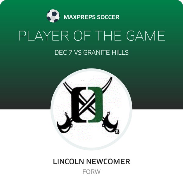 #7 Lincoln Newcomer Player of the Game badge