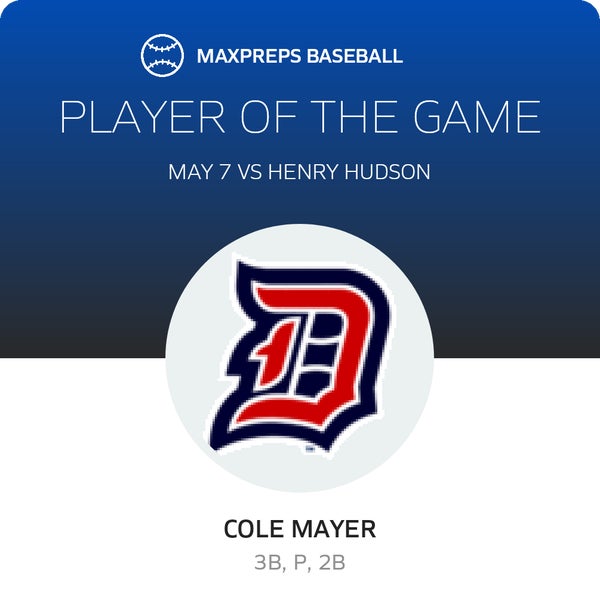 #3 Cole Mayer Player of the Game badge