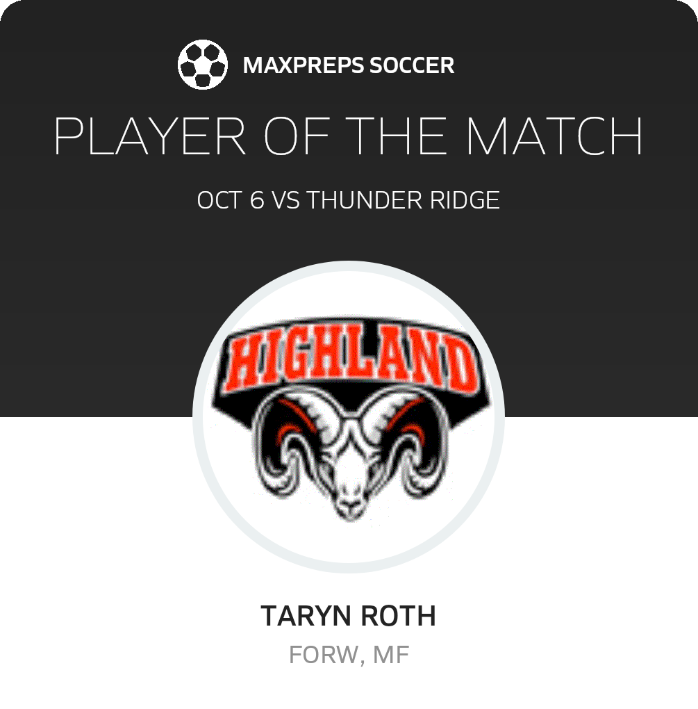 Thunder Ridge vs Highland | Soccer | 10/06/2026