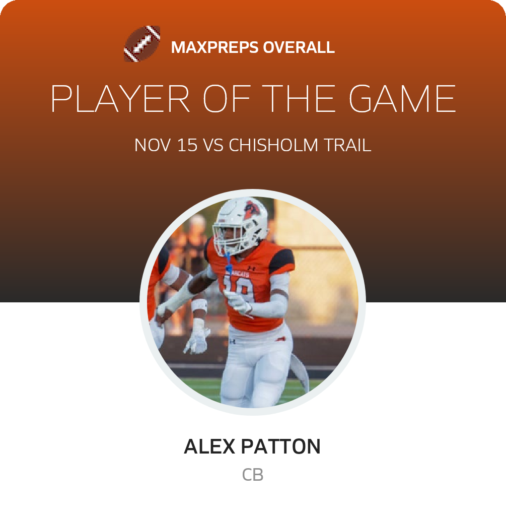 #19 Alex Patton Player of the Game badge